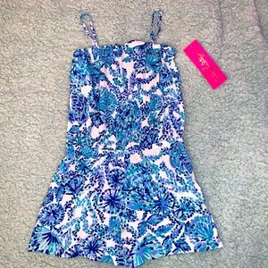 NWT Lilly Pulitzer Girls Shorts Romper Size 6-7